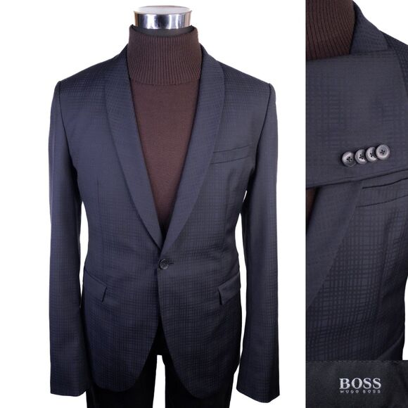 HUGO BOSS Other - Boss Hugo Boss Textured Shawl Sport Coat Jacket Blazer Sz 42R Wool One Button